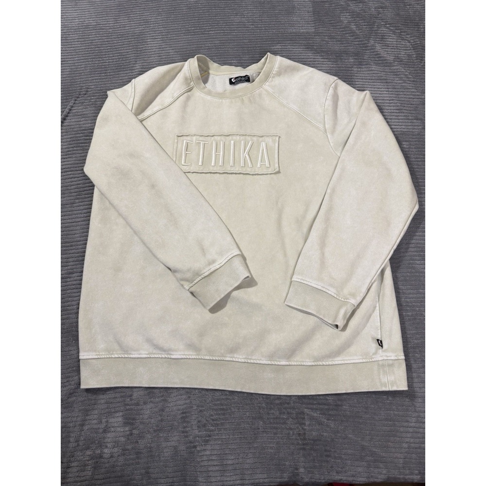 Men's Xl Beige Ethika crewneck sweatshirt Pull Over